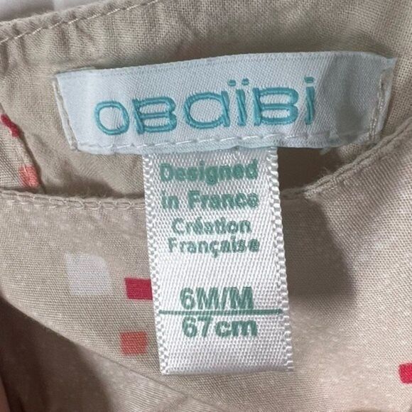 Obaibi Size 6-9 Months Baby Girl French Designer Dream Dress Squares Ribets - Picture 5 of 9